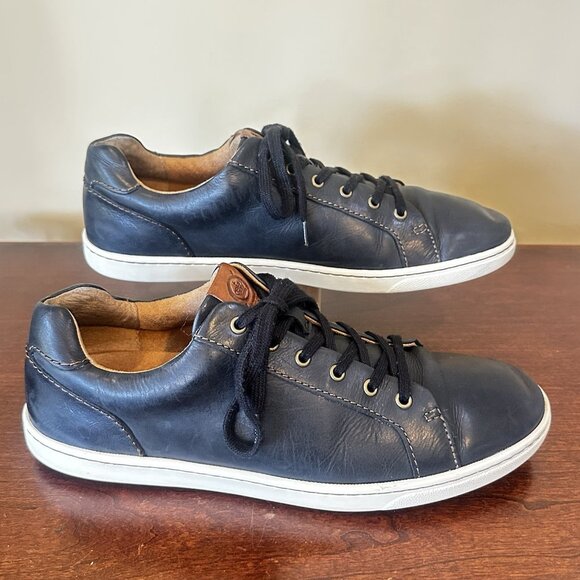 Born Mens Allegheny II Sneaker Size 10.5M Black Leather Casual Lace Up Shoe Low - Picture 2 of 13